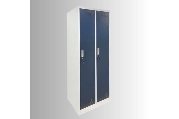SZAFA BHP 2-KOMOROWA; 80CM; GRAFIT - ZMONTOWANA (na palecie)
